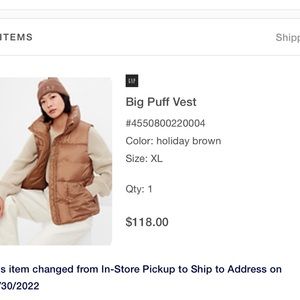 Gap puff vest